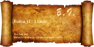 Babaji Ilmár névjegykártya